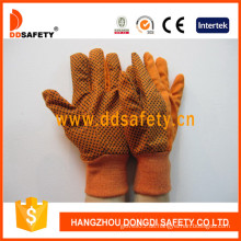 Orange Segeltuch Woking Handschuhe, PVC Punkte (DCD302)
